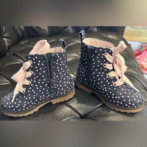 Toddler Size 8 Pink Polka Dot Boots